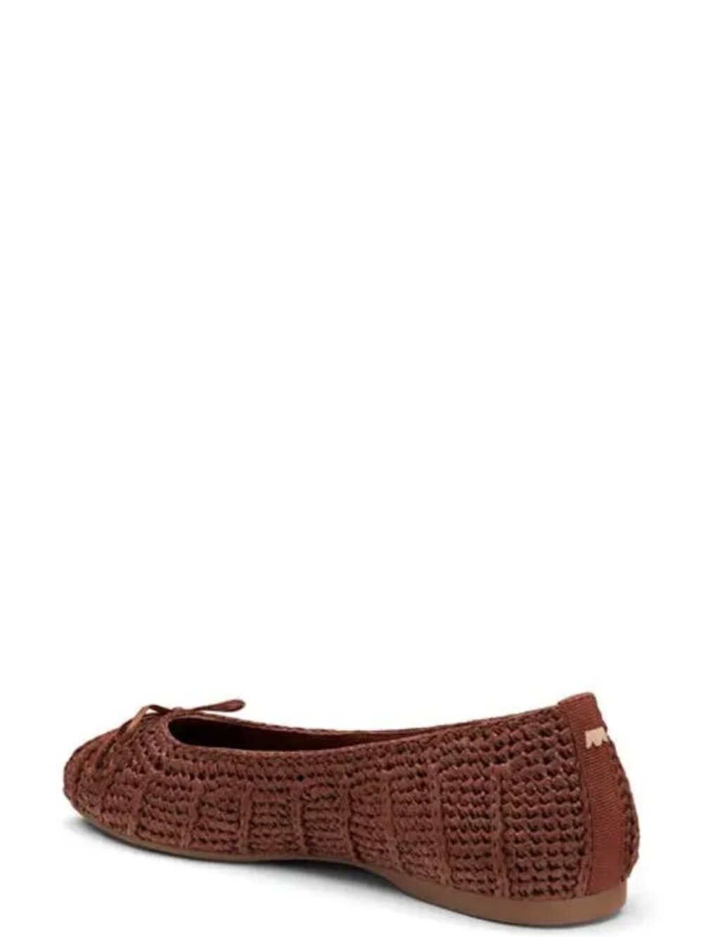 Birdies The Hummingbird Woven Bow Flats in Walnut Raffia Color Size 8 - Picture 5 of 13